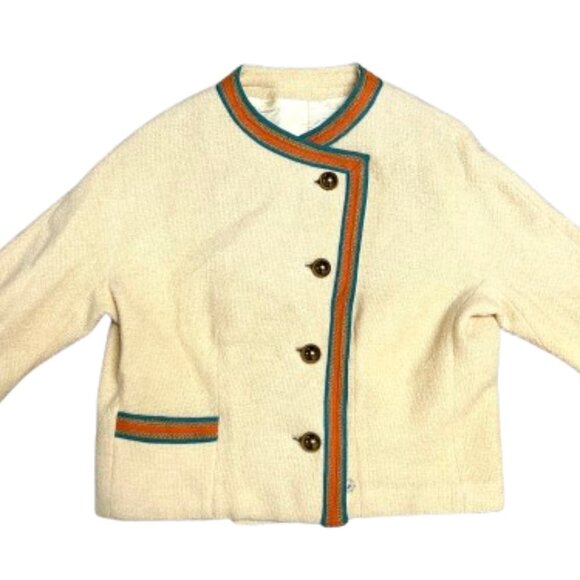 Vintage Wool Collarless Coat by J.J. O'Donnell - Picture 1 of 5